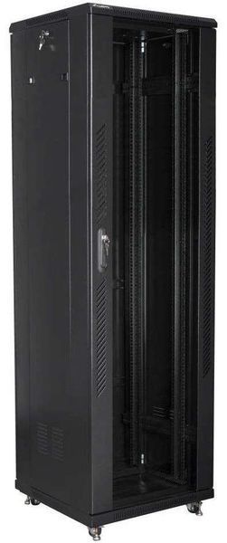 Шафа RACK LANBERG 19" 42U FF01-6642-12B 600 x 600 мм, стояча, чорна 470976 фото