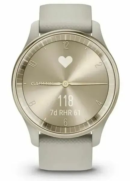 Смарт-годинник Garmin Vivomove Trend Cream Gold S. Steel Bezel w. F. Gray Case and S. Band (010-02665-02) 612687 фото