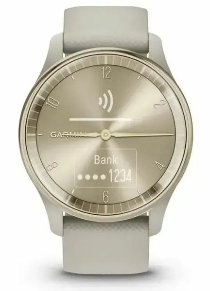 Смарт-годинник Garmin Vivomove Trend Cream Gold S. Steel Bezel w. F. Gray Case and S. Band (010-02665-02) 612687 фото