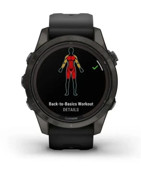 Смарт-годинник Garmin Fenix 7S Pro Sapphire Solar Carbon G. DLC Tit. with Black Band (010-02776-10/11/54) 613049 фото