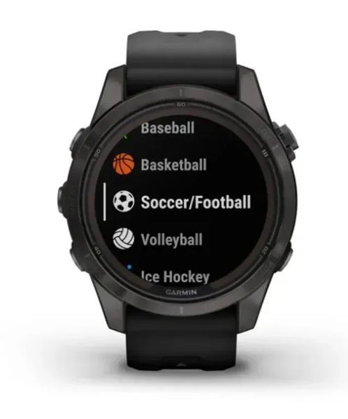 Смарт-годинник Garmin Fenix 7S Pro Sapphire Solar Carbon G. DLC Tit. with Black Band (010-02776-10/11/54) 613049 фото