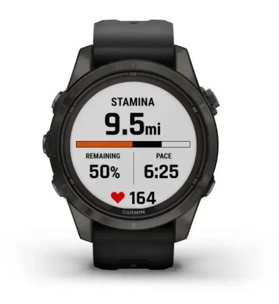 Смарт-годинник Garmin Fenix 7S Pro Sapphire Solar Carbon G. DLC Tit. with Black Band (010-02776-10/11/54) 613049 фото