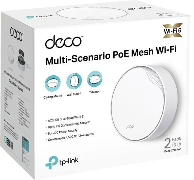 Mesh-система TP-Link Deco X50 PoE 2-Pack 577134ua фото