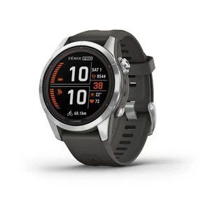 Смарт-годинник Garmin Fenix 7S Pro Solar Silver w. Graphite Band (010-02776-00/01) 614158 фото