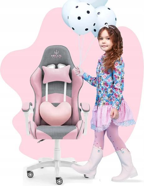 Компьютерное кресло для геймера Hell's Rainbow Kids Mesh Pink 606539 фото