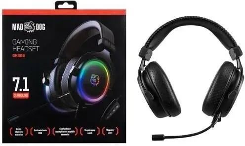 Навушники з мікрофоном Mad Dog GH800 Black 608465 фото