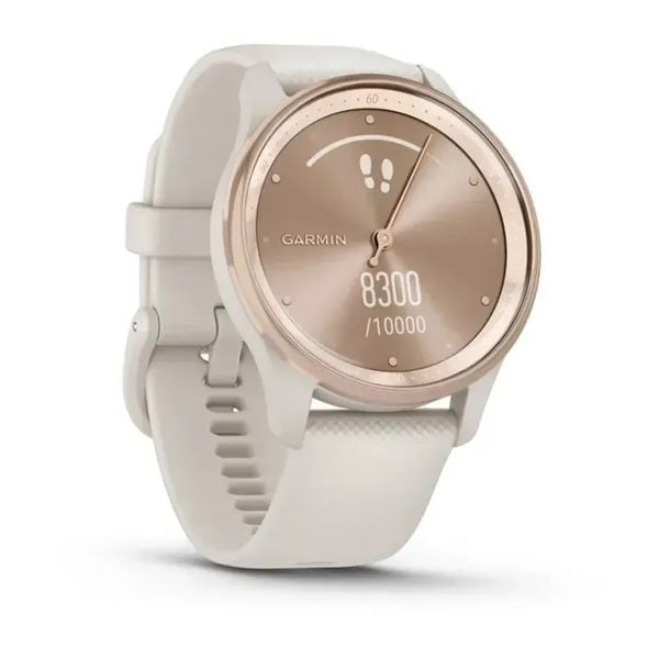 Смарт-годинник Garmin Vivomove Trend Peach Gold S. Steel Bezel w. Ivory Case and S. Band (010-02665-01) 613102 фото