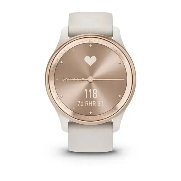Смарт-годинник Garmin Vivomove Trend Peach Gold S. Steel Bezel w. Ivory Case and S. Band (010-02665-01) 613102 фото