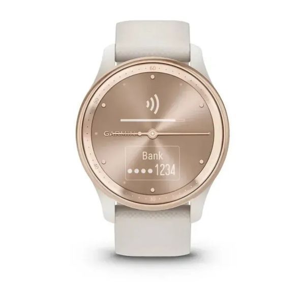Смарт-годинник Garmin Vivomove Trend Peach Gold S. Steel Bezel w. Ivory Case and S. Band (010-02665-01) 613102 фото
