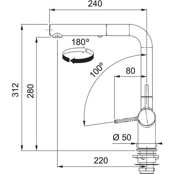 Змішувач для кухонної мийки Franke Active L 115.0653.382 572697 фото