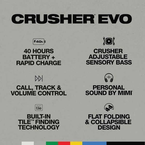 Навушники з мікрофоном SkullCandy Crusher Evo True Black (S6EVW-N740) 029608 фото