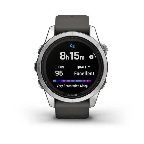Смарт-часы Garmin Fenix 7S Pro Solar Silver w. Graphite Band (010-02776-00/01) 614158 фото