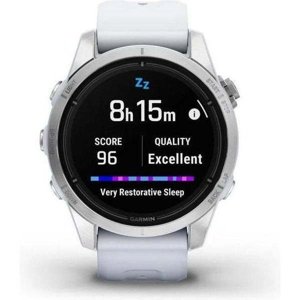 Смарт-годинник Garmin Epix Pro Gen 2 42mm Silver w. Whitestone Band (010-02802-00/01) 035046 фото
