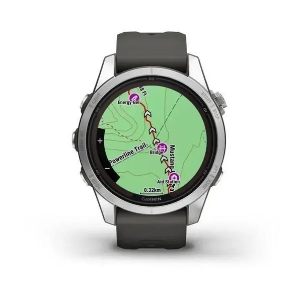 Смарт-часы Garmin Fenix 7S Pro Solar Silver w. Graphite Band (010-02776-00/01) 614158 фото