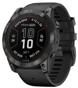 Смарт-годинник Garmin Fenix 7X Pro Sapphire Solar Carbon G. DLC Tit. with Black Band (010-02778-10/11/54) 613050 фото