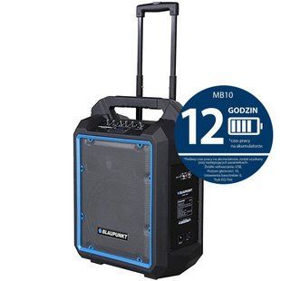 Power Audio BLAUPUNKT MB10, 600 Вт, Bluetooth, акумулятор 12 годин, бездротовий мікрофон у комплекті, вхід USB, FM-тюнер 873198 фото