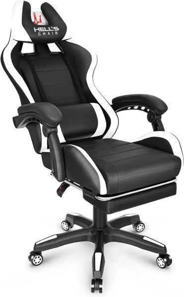 Компьютерное кресло для геймера Hell's U-Warrior Skin Black/White 606540 фото