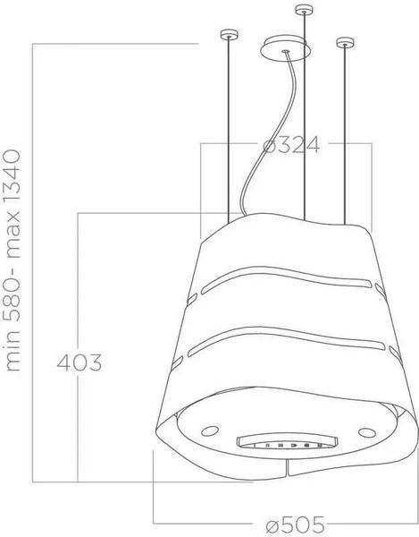 Витяжка декоративна Elica Wave UX BL MAT/F/51 603943 фото