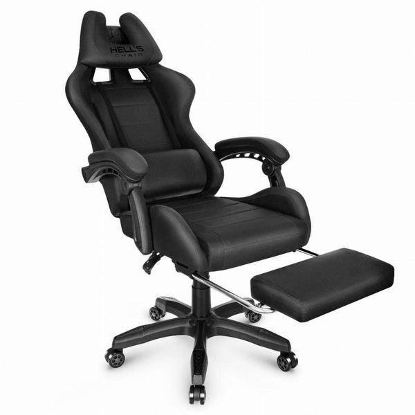 Компьютерное кресло для геймера Hell's HC-1039 Black Fabric 018576 фото