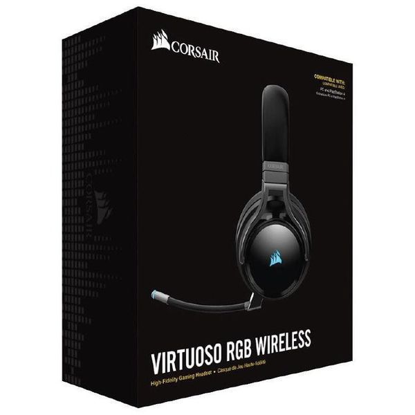 Наушники с микрофоном Corsair VIRTUOSO RGB WIRELESS Black (CA-9011185) 029742 фото