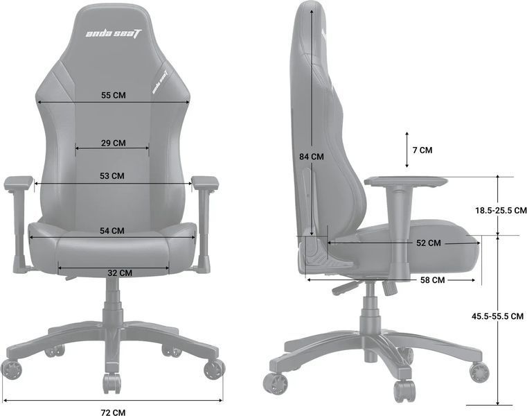 Компьютерное кресло для геймера Anda Seat Luna L Grey Fabric (AD18-44-G-F) 545890ua фото