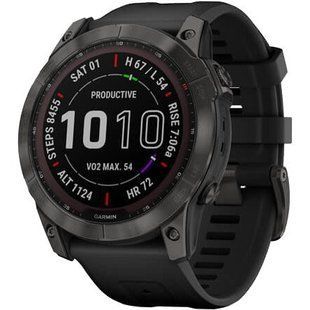 Смарт-годинник Garmin Fenix 7X Sapphire Solar Carbon Gray DLC Titanium with Black Band (010-02541-11) 035269 фото