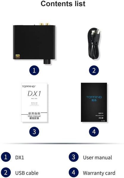 ЦАП з підсилювачем для навушників Topping DX1 Black 612130 фото