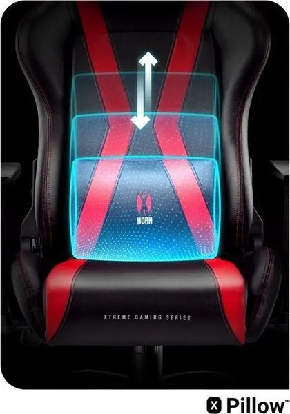 Компьютерное кресло для геймера Diablo Chairs Diablo X-Horn XL 2.0 Black/Red 334226 фото