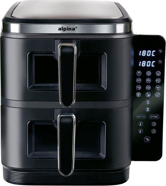 Фритюрница без масла Air Fryer ALPINA XXL 2800W 11L с двойной корзиной, программатор, таймер 2097782 фото