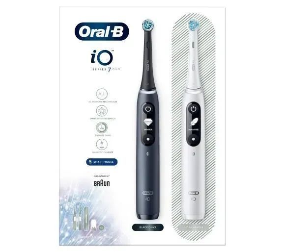 Електрична зубна щітка Oral-B iO Series 7 Duo Black and White 362205 фото