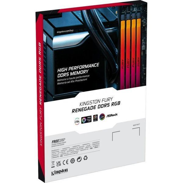 Пам'ять для настільних комп'ютерів Kingston FURY 32 GB (2x16GB) DDR5 6000 MHz Renegade RGB (KF560C32RSAK2-32) 033762 фото