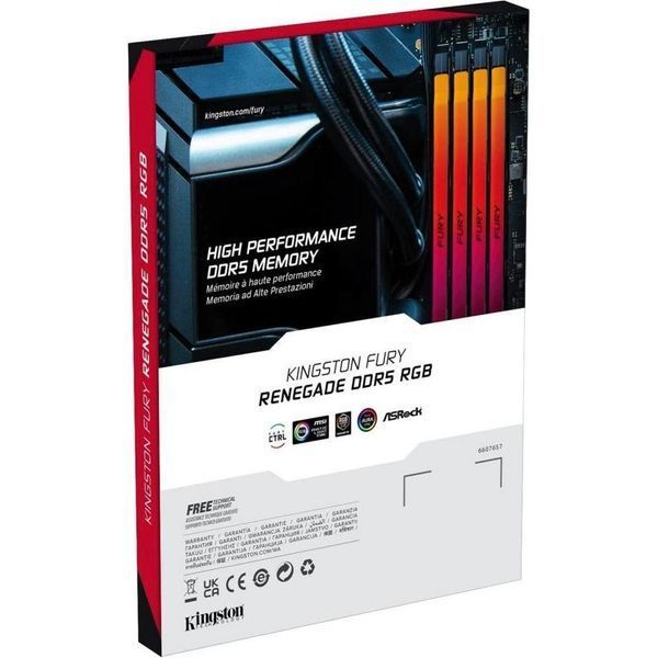Пам'ять для настільних комп'ютерів Kingston FURY 32 GB (2x16GB) DDR5 6000 MHz Renegade RGB (KF560C32RSAK2-32) 033762 фото