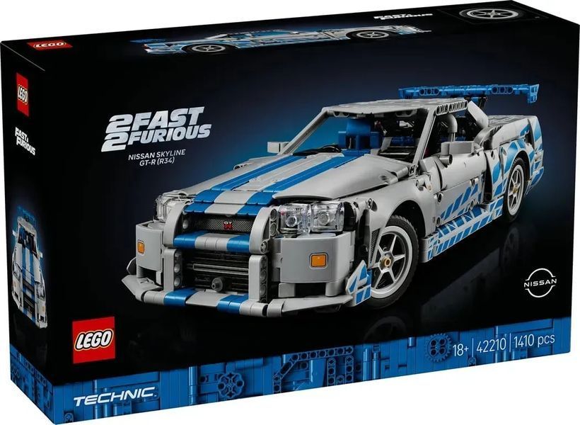 Авто-конструктор LEGO Technic Подвійний форсаж Nissan Skyline GT-R (R34) (42210) 613405 фото