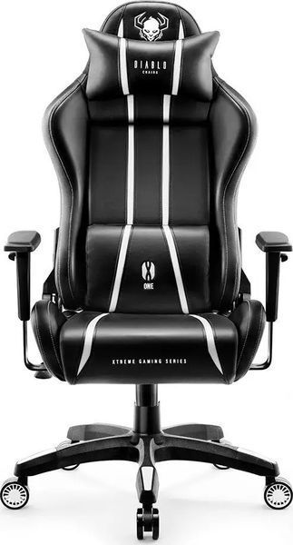 Комп'ютерне крісло для геймера Diablo Chairs X-One 2,0 King Size Black/White 018950 фото