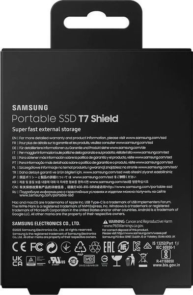 SSD накопитель Samsung T7 Shield 2 TB Black (MU-PE2T0S) 000690 фото