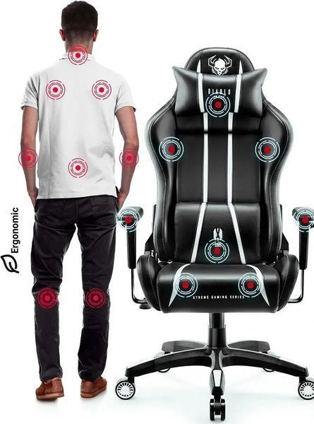 Комп'ютерне крісло для геймера Diablo Chairs X-One 2,0 King Size Black/White 018950 фото