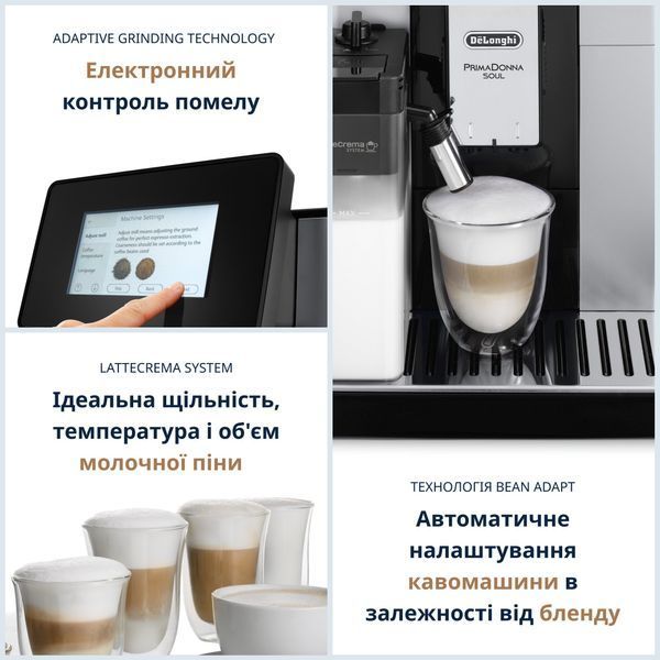Кофемашина автоматическая Delonghi PrimaDonna Soul ECAM 610.75.MB 016399 фото