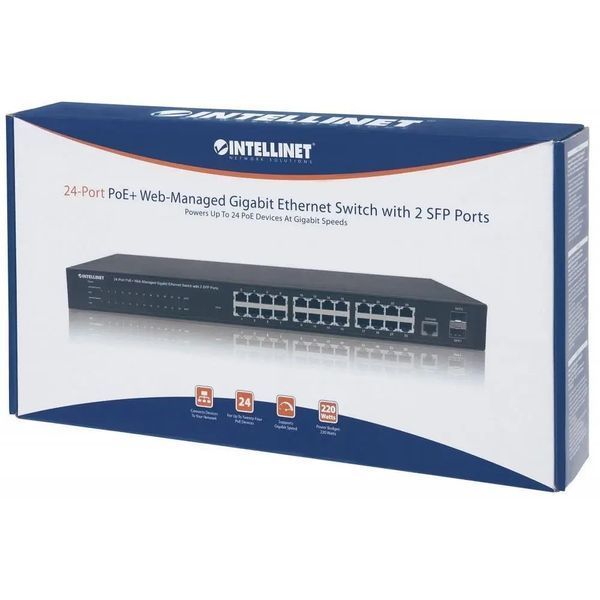 Коммутатор управляемый Intellinet IPS-24GM02-240W (560559) 018170 фото