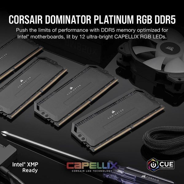 Пам'ять для настільних комп'ютерів Corsair 64 GB (2x32GB) DDR5 5200 MHz Dominator Platinum RGB (CMT64GX5M2B5200C40) 027643 фото