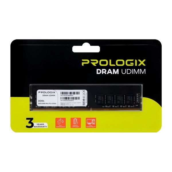 Пам'ять для настільних комп'ютерів Prologix 16 GB DDR4 2666 MHz (PRO16GB2666D4) 579678ua фото