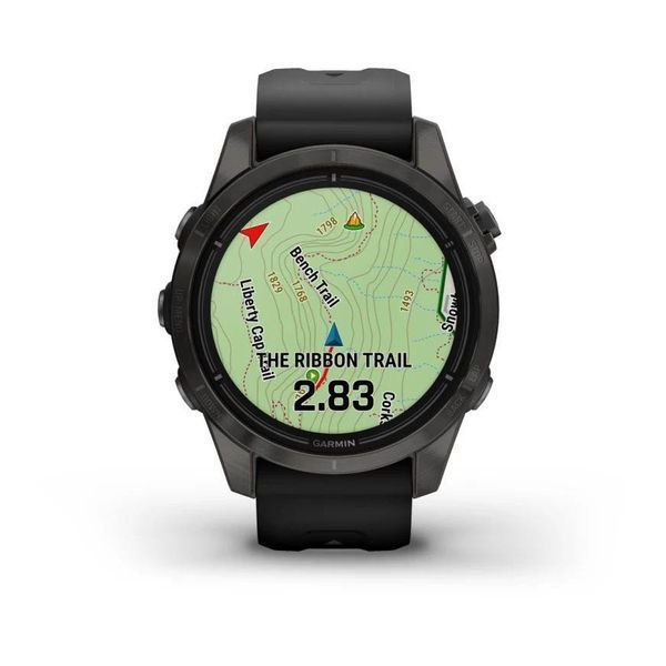 Смарт-часы Garmin Epix Pro Gen 2 Sapphire 42mm Carbon G. DLC Ti. with Black Band (010-02802-14/15) 035049 фото