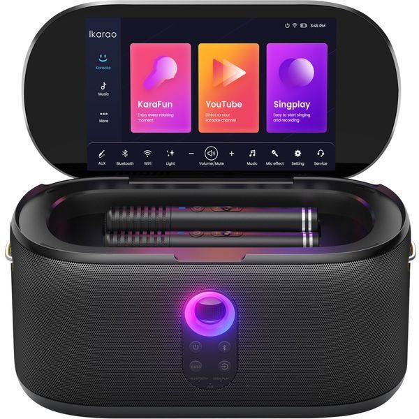 Power Audio IKARAO SHELL S1, BT, Wi-Fi, батарея 8 годин, 10.1-дюймовий сенсорний екран, два бездротових мікрофони в комплекті 2044820 фото