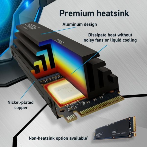 SSD накопичувач Crucial T700 2 TB with heatsink (CT2000t700SSD5) 001880 фото