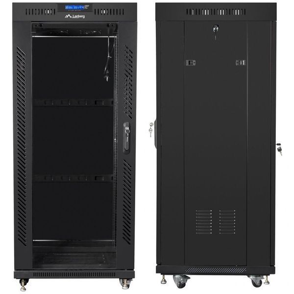 Шафа RACK LANBERG 19" 27U FF01-6627-12BL 600 x 600 мм, стояча, чорна 470955 фото