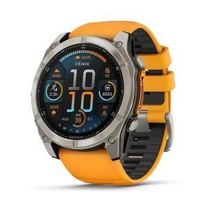 Смарт-годинник Garmin Fenix 8 51mm Amoled Sapphire Titanium w. Spark Orange/Graphite Silicone Band (010-02905-10/11/53) 613056 фото
