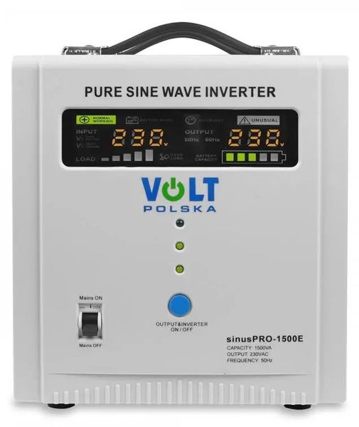 Гібридне ДБЖ/інвертор Volt Polska SINUS PRO 1500E 12V 230V (3SP091512E) 466623 фото