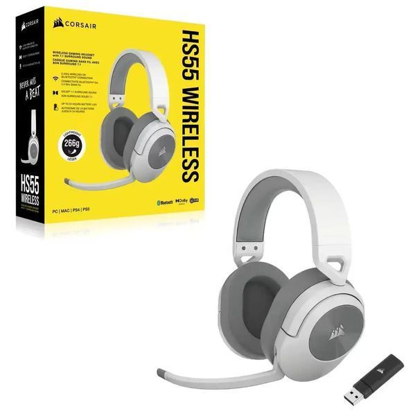 Наушники с микрофоном Corsair HS55 Wireless White (CA-9011281-EU) 028588 фото