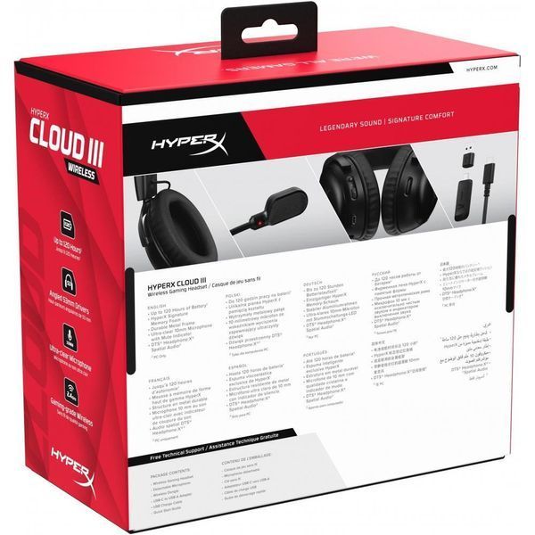 Навушники з мікрофоном HyperX Cloud III Wireless Black (77Z45AA) 029750 фото