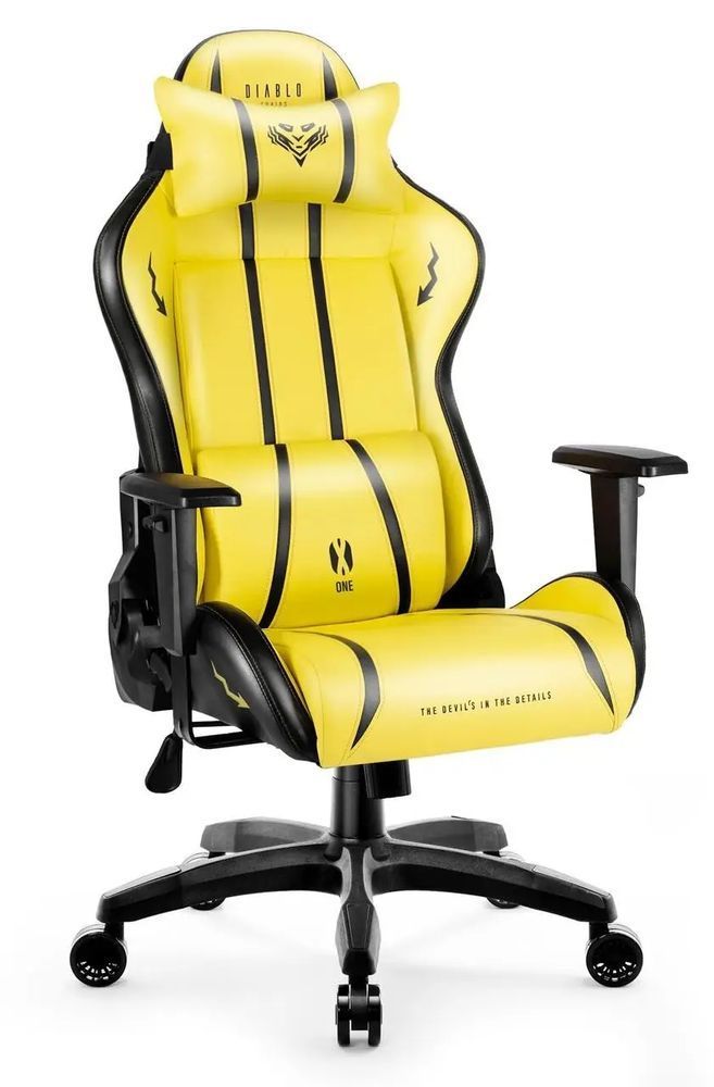 Компьютерное кресло для геймера Diablo Chairs X-One 2.0 Yellow (L) 018956 фото