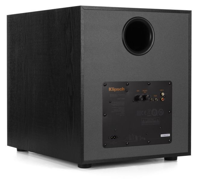 Сабвуфер KLIPSCH R-120SW Чорний, Активний, 200 Вт, Тип Фазоінвертор, 12" динамік спереду, корпус МДФ, мідні дифузори 888101 фото